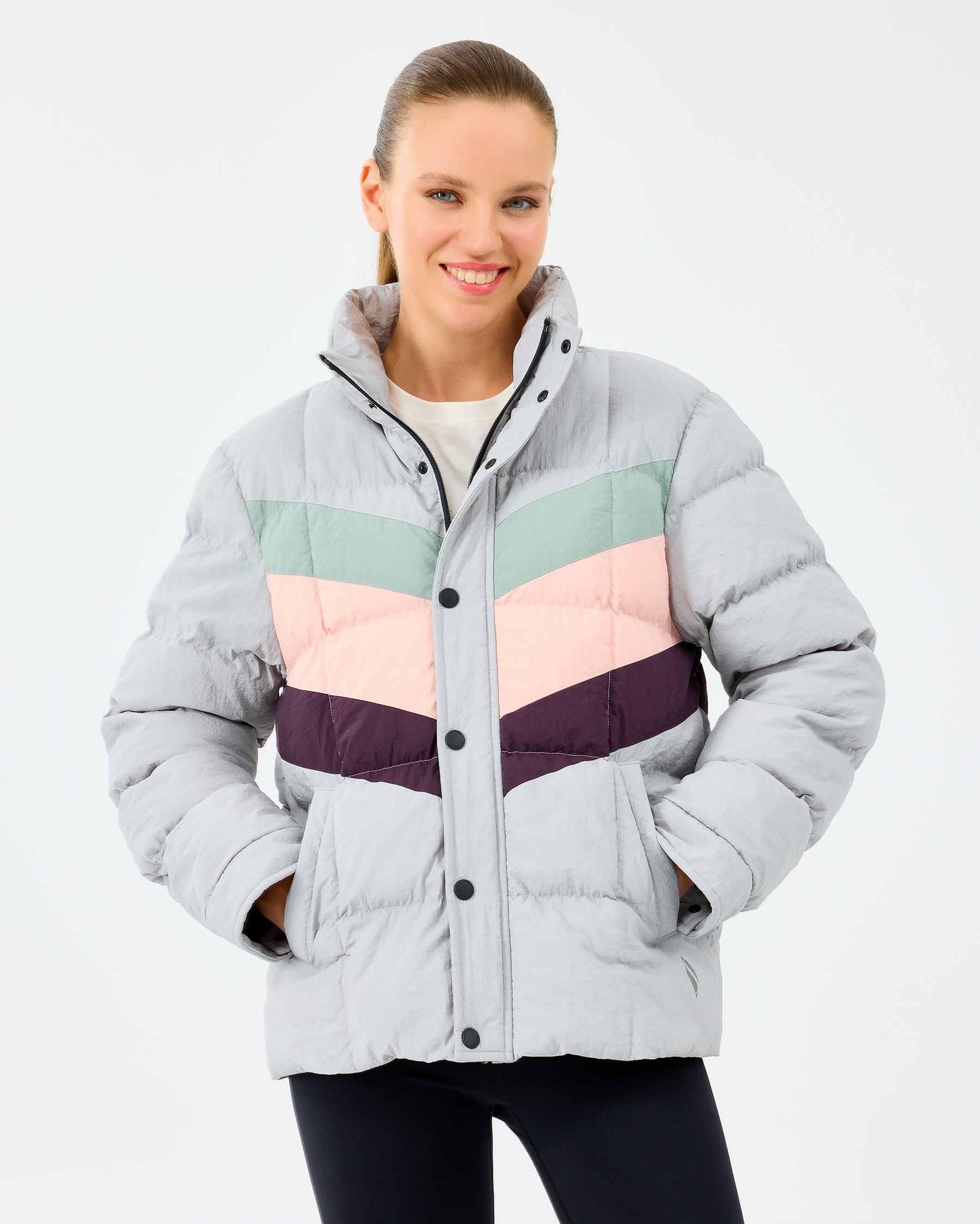 Skechers Puffer Jacket Gri Kadın Mont