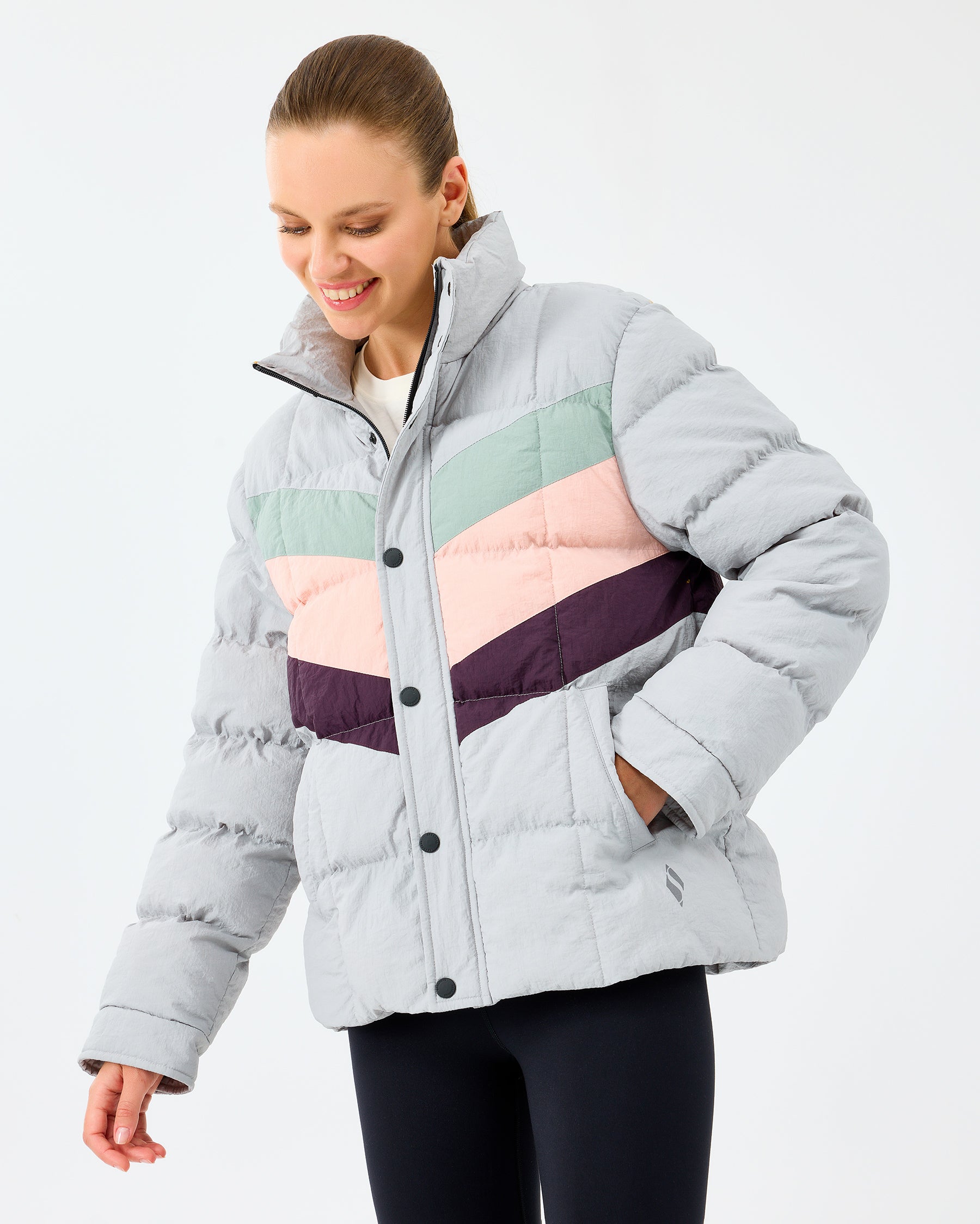Skechers Puffer Jacket Gri Kadın Mont