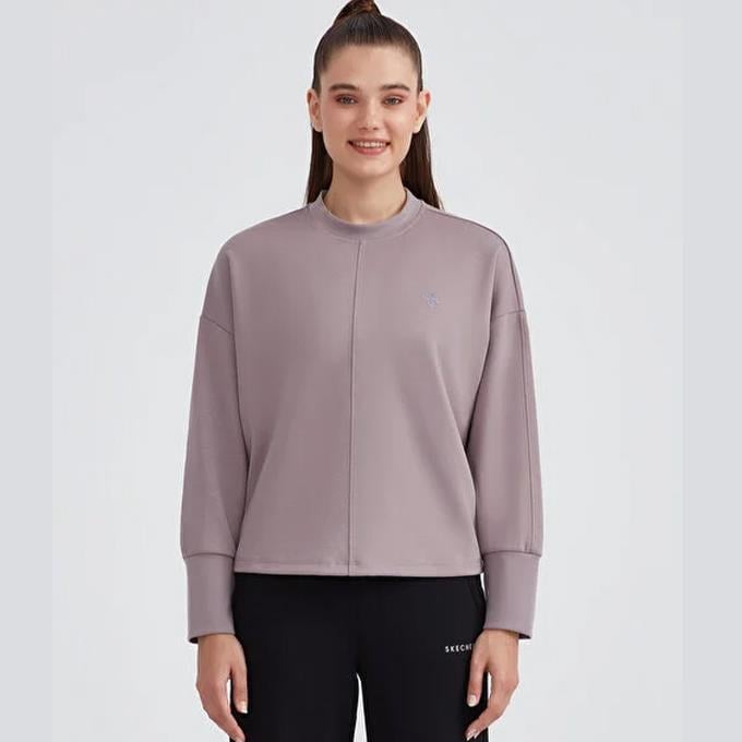 Skechers Soft Touch Eco Crew Neck Lila Kadın Sweatshirt