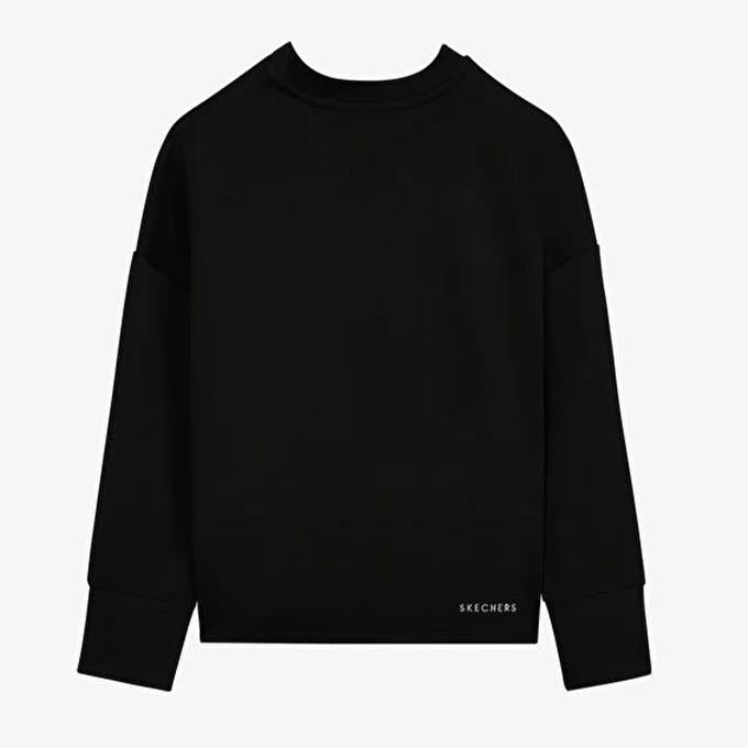 Skechers Soft Touch Eco Crew Neck Siyah Kadın Sweatshirt