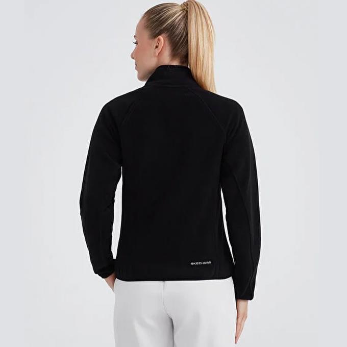 Skechers Turtle Neck Full Zip Siyah Kadın Polar