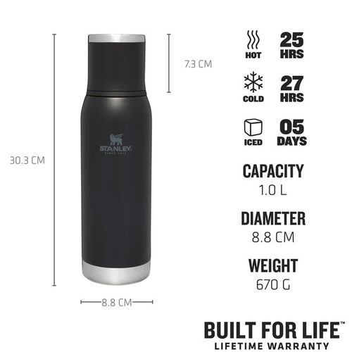 Stanley Adventure To-Go Bottle 1 LT Unisex Termos - Matara - Siyah