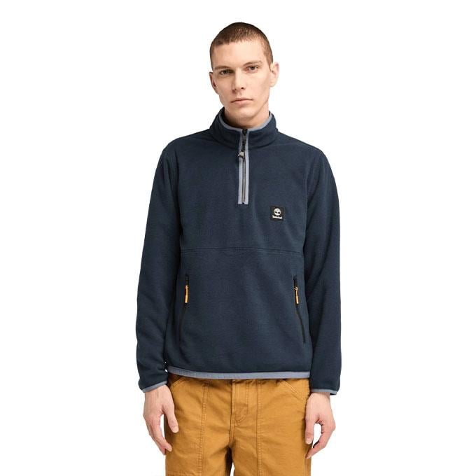 Timberland 1/4 Zip Fleece Erkek Dark Sapphıre Sweatshırt -  Polar