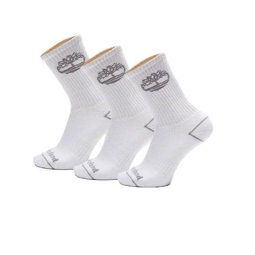 Timberland Bowden Crew Tree Logo-3 Pack Erkek Çorap - Beyaz