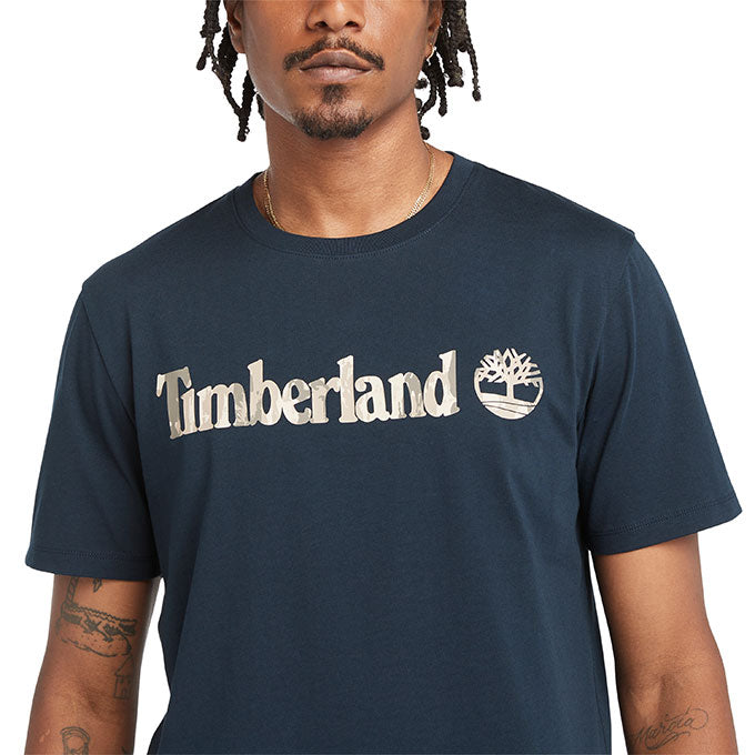 Timberland Camo Linear Logo Short Sleeve Safir Erkek T-Shirt