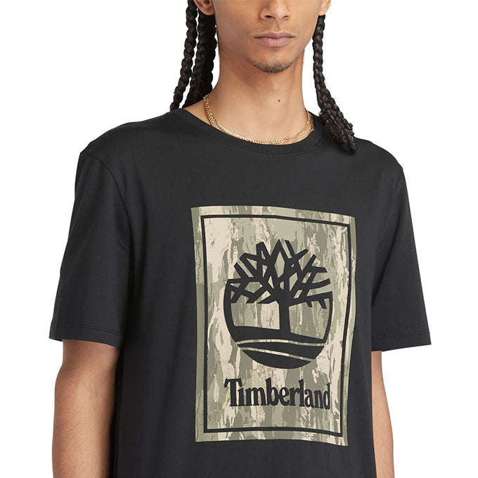 Timberland Camo Short Sleeve Siyah Erkek T-Shirt