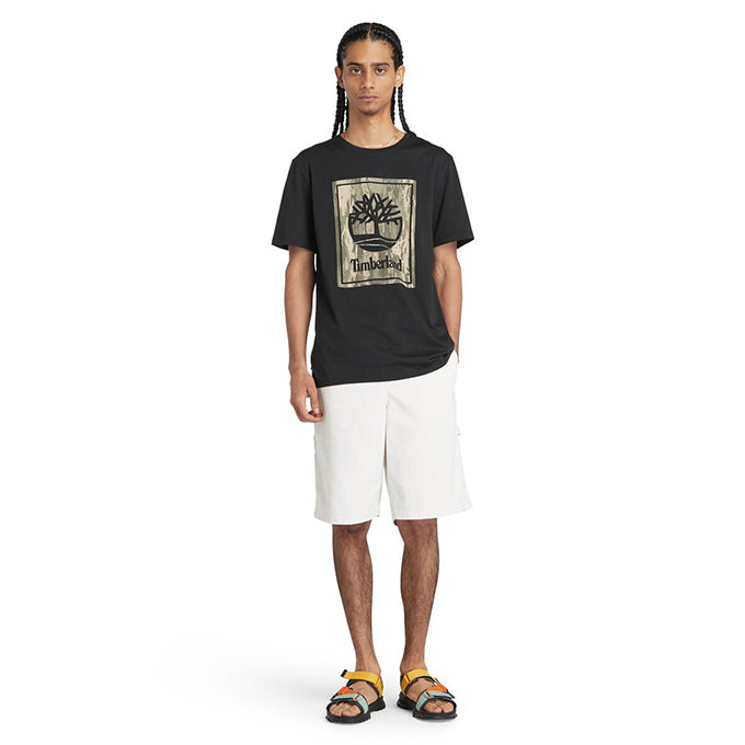 Timberland Camo Short Sleeve Siyah Erkek T-Shirt