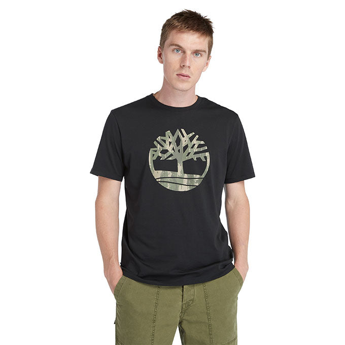 Timberland Camo Tree Logo Short Sleeve Siyah Erkek T-Shirt