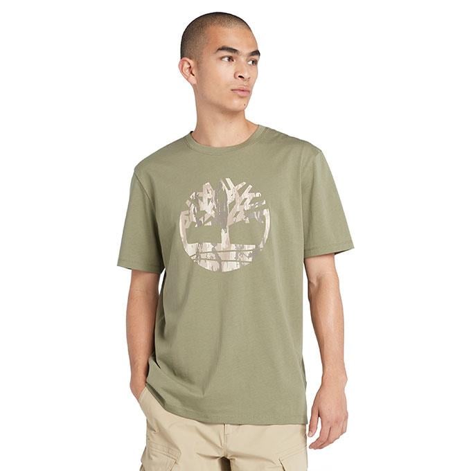 Timberland Camo Tree Logo Short Sleeve Haki Erkek T-Shirt