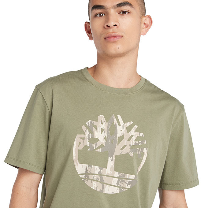 Timberland Camo Tree Logo Short Sleeve Haki Erkek T-Shirt