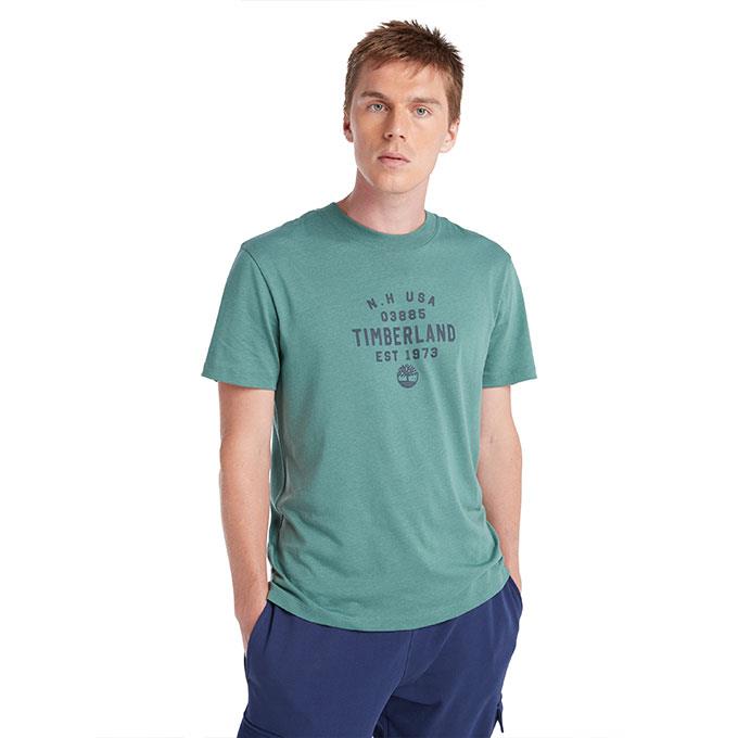Timberland Front Graphic Short Sleeve Yeşil Erkek T-Shirt