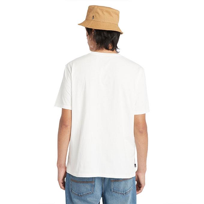 Timberland Garment Dye Logo Graphic Beyaz Erkek T-Shirt