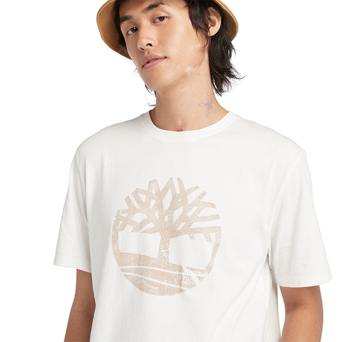 Timberland Garment Dye Logo Graphic Beyaz Erkek T-Shirt