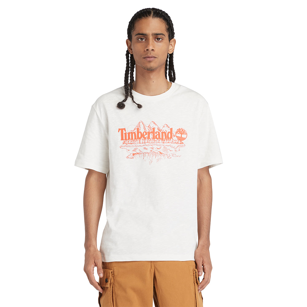 Timberland  Graphic Slub Short Sleeve Beyaz Erkek T-Shirt