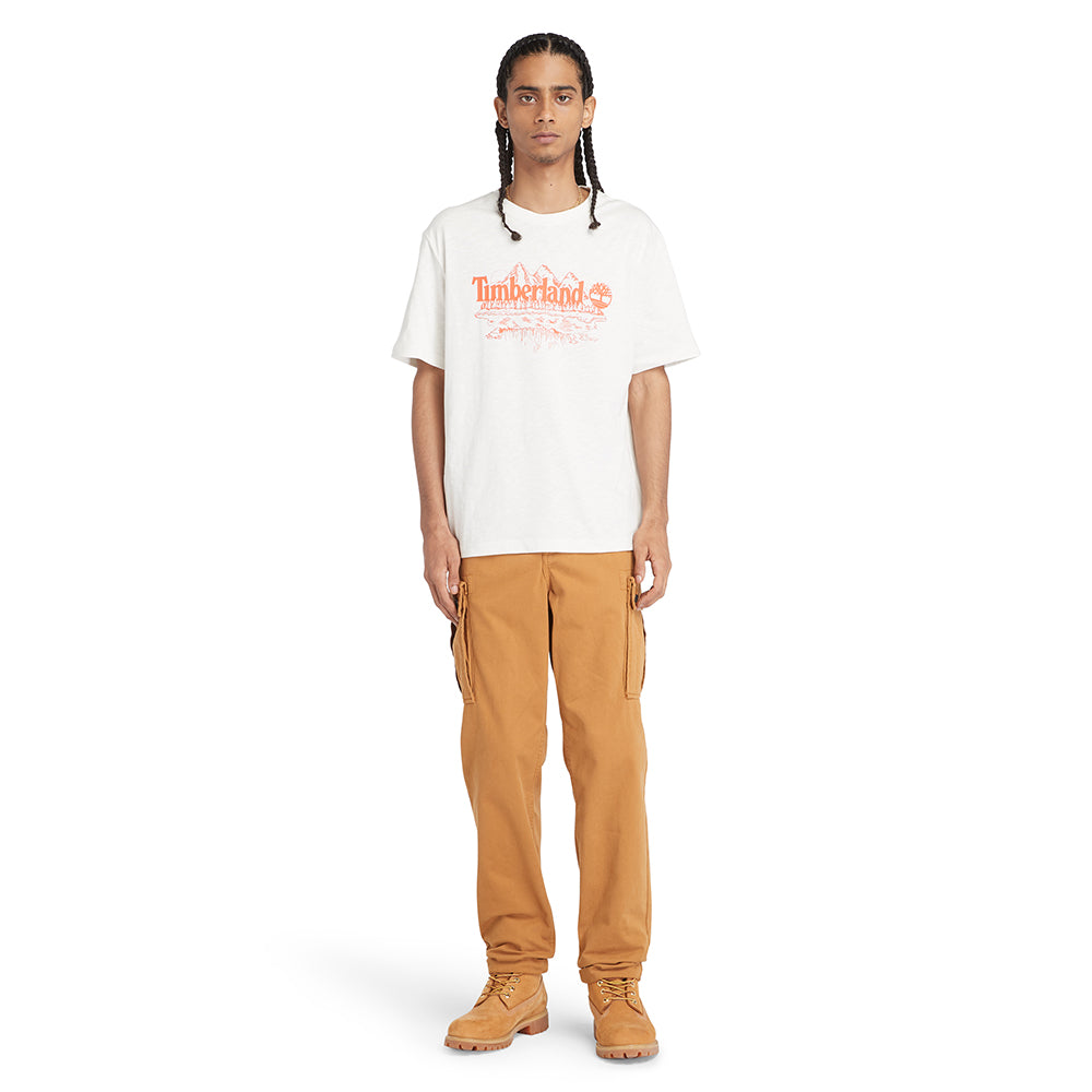 Timberland  Graphic Slub Short Sleeve Beyaz Erkek T-Shirt