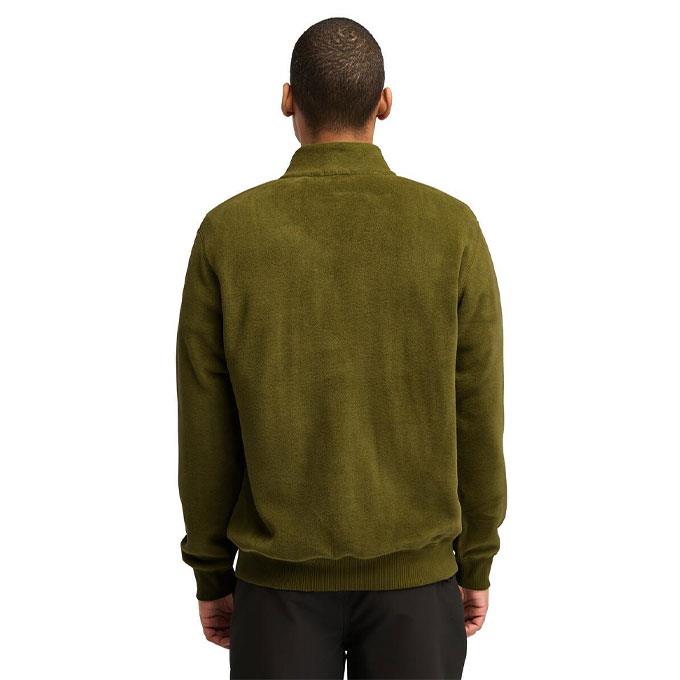 Timberland Polartec Linear Logo 1/4 Zıp Fleecez Yeşil Erkek Polar