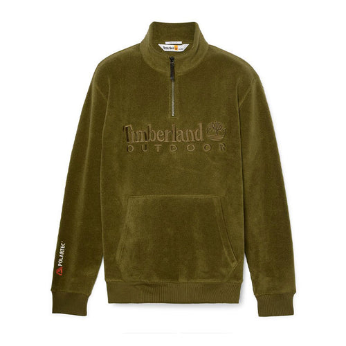 Timberland Polartec Linear Logo 1/4 Zıp Fleecez Erkek Polar - Yeşil
