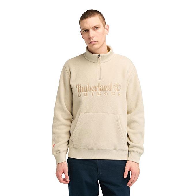 Timberland Polartec Linear Logo 1/4 Zıp Fleecez Bej Erkek Polar