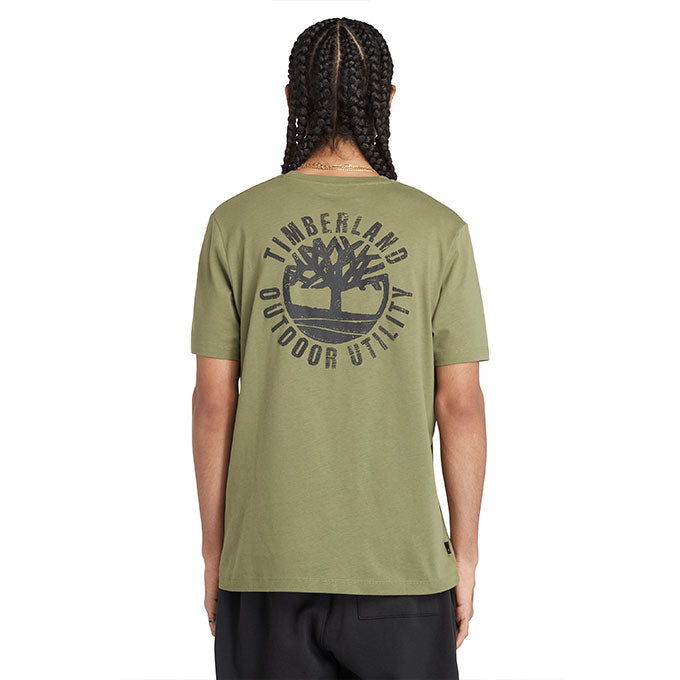 Timberland Back Logo Graphic Short Sleeve Haki Erkek T-Shirt