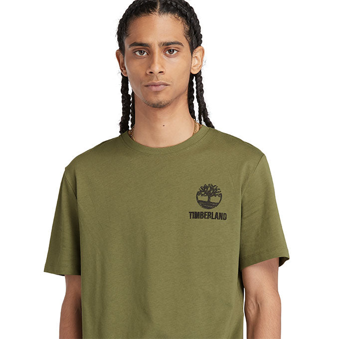Timberland Back Logo Graphic Short Sleeve Haki Erkek T-Shirt