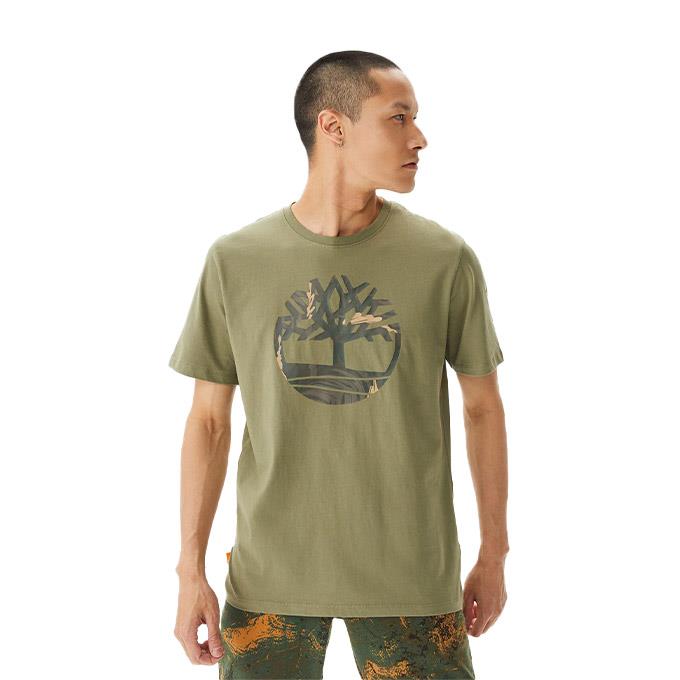 Timberland Tree Logo Seasonal Camo Haki Erkek T-Shirt
