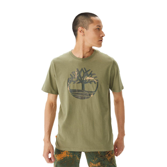 Timberland Tree Logo Seasonal Camo Haki Erkek T-Shirt