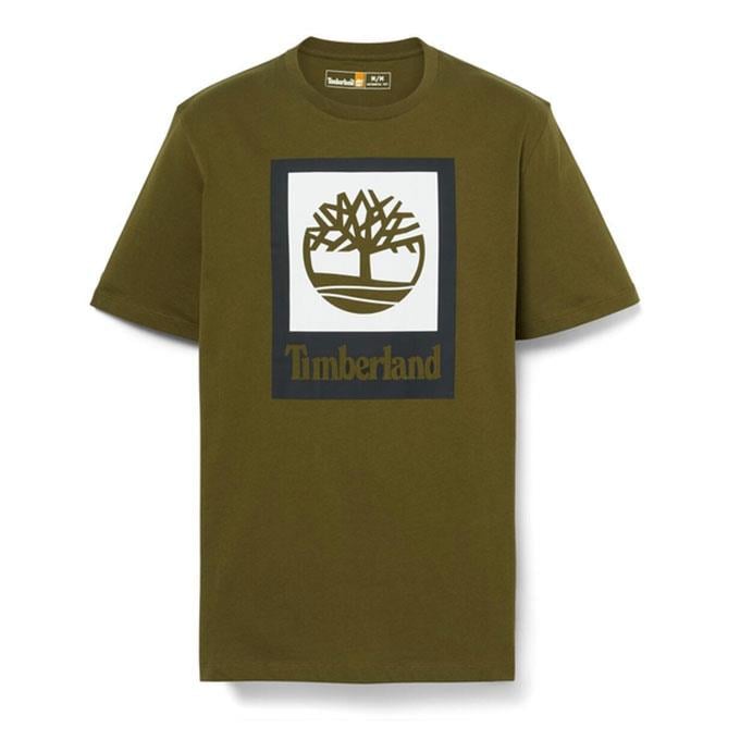 Timberland Stack Logo Colored Yeşil Erkek T-Shirt