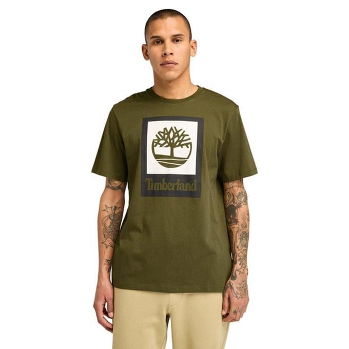 Timberland Stack Logo Colored Yeşil Erkek T-Shirt