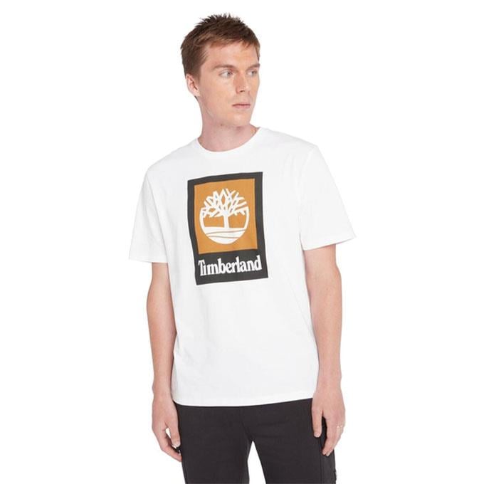 Timberland Stack Logo Colored Beyaz Erkek T-Shirt
