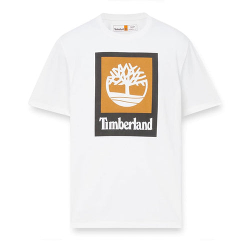 Timberland Stack Logo Colored Erkek T-Shirt - Beyaz