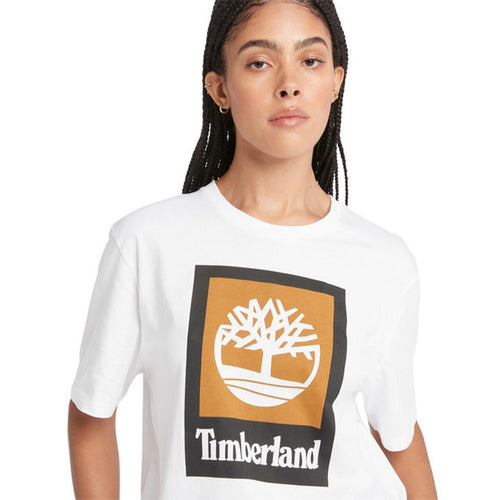 Timberland Stack Logo Colored Erkek T-Shirt - Beyaz