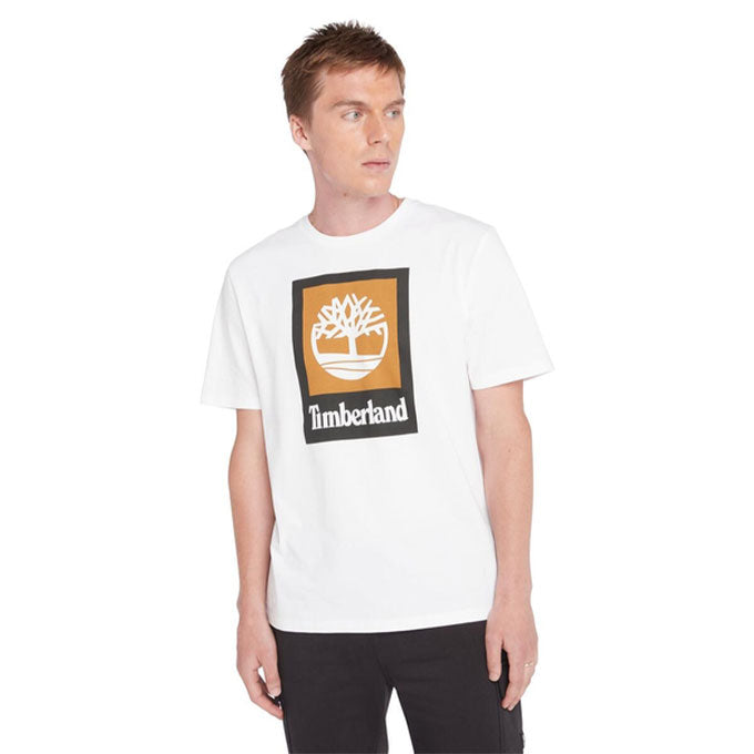 Timberland Stack Logo Colored Beyaz Erkek T-Shirt