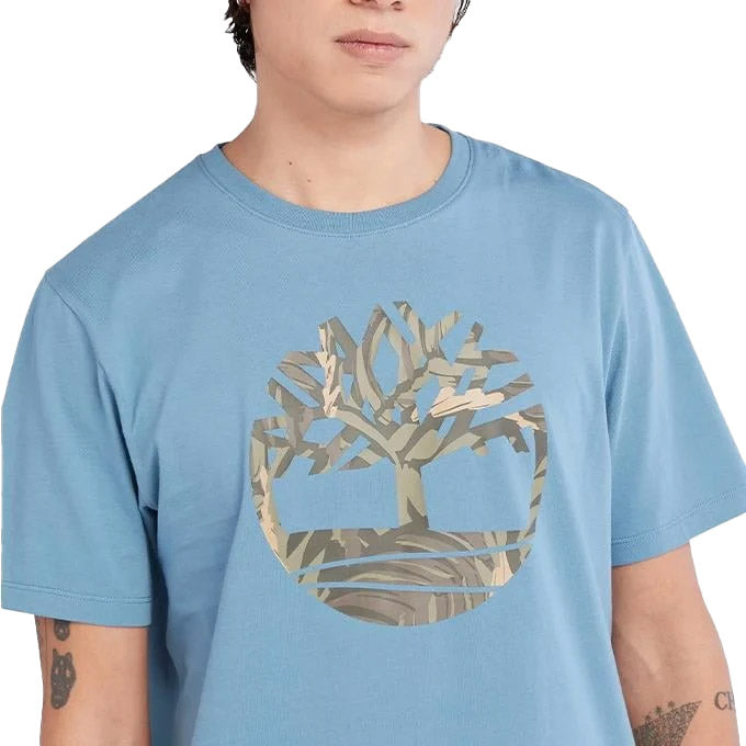 Timberland Tree Logo Short Sleeve Mavi Erkek T-Shirt