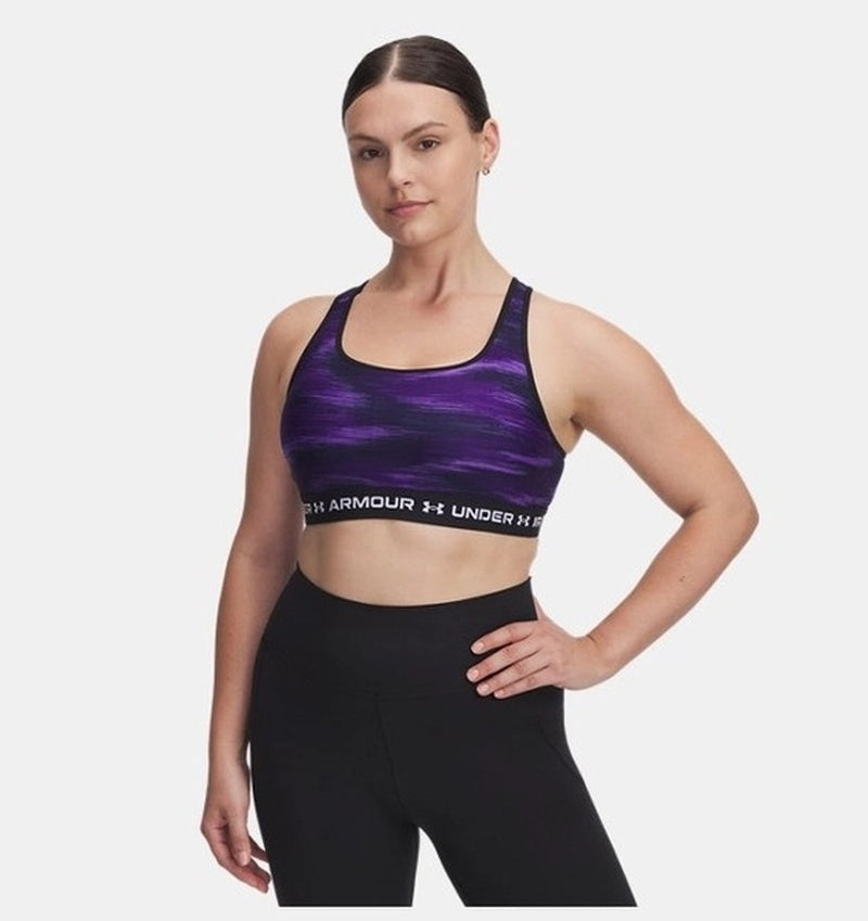 Under Armour Crossback Mid Print Kadın Bra - Mor