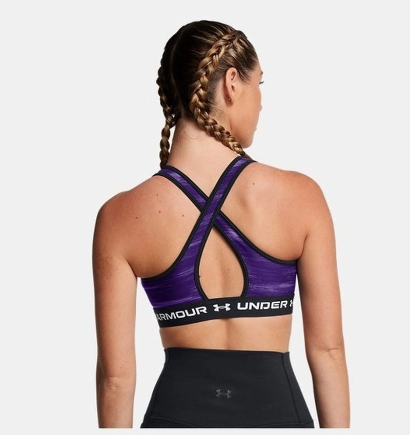 Under Armour Crossback Mid Print Kadın Bra - Mor - görsel 2