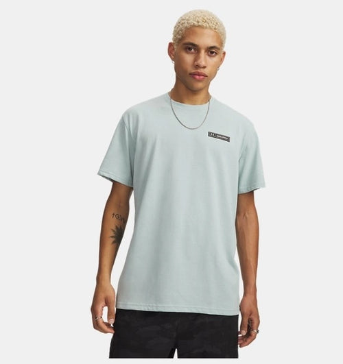 Under Armour Heavyweight Armour Label Erkek T-Shirt - Buz Mavisi
