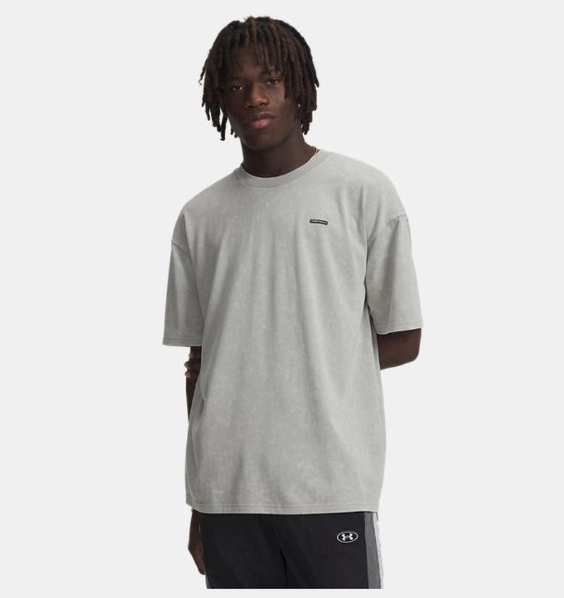 Under Armour Heavyweight Logo Erkek Tişört - Gri