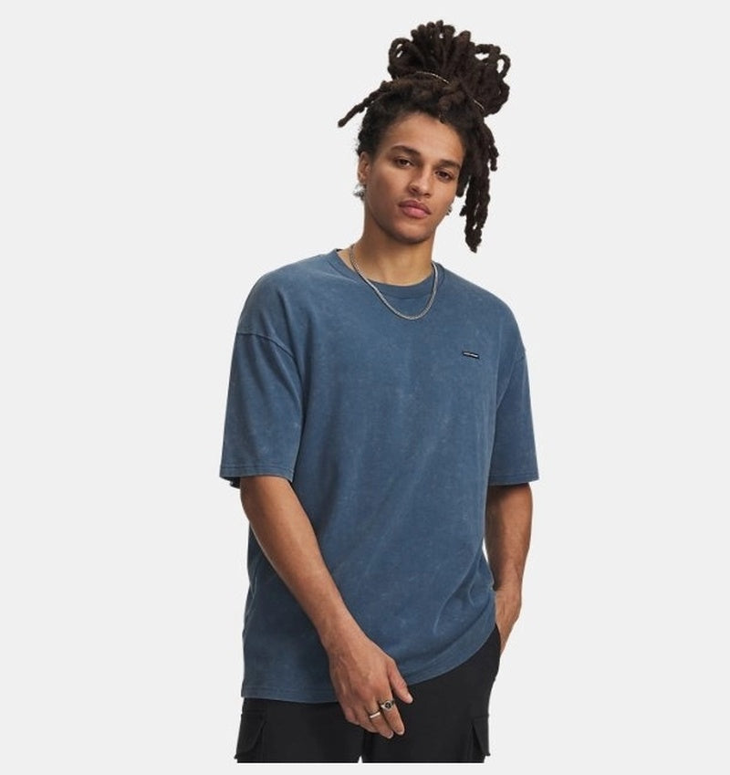 Under Armour Heavyweight Logo Erkek T-Shirt - Mavi