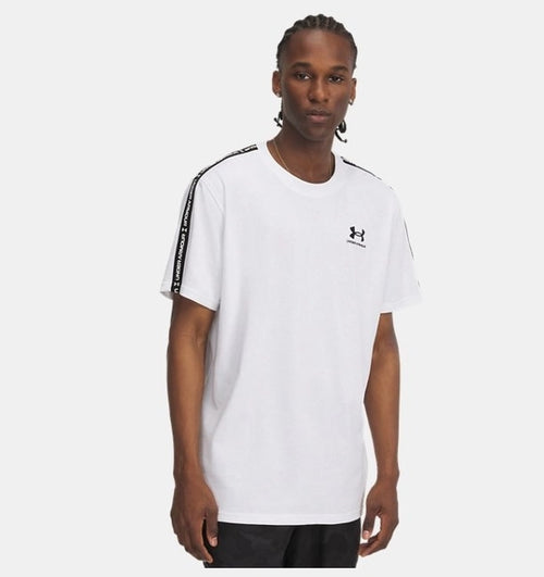 Under Armour Icon Hwt Tee Taping Erkek T-Shirt - Beyaz