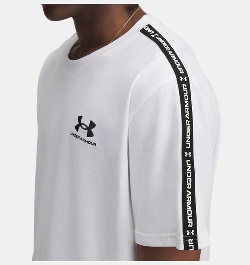 Under Armour Icon Hwt Tee Taping Erkek T-Shirt - Beyaz