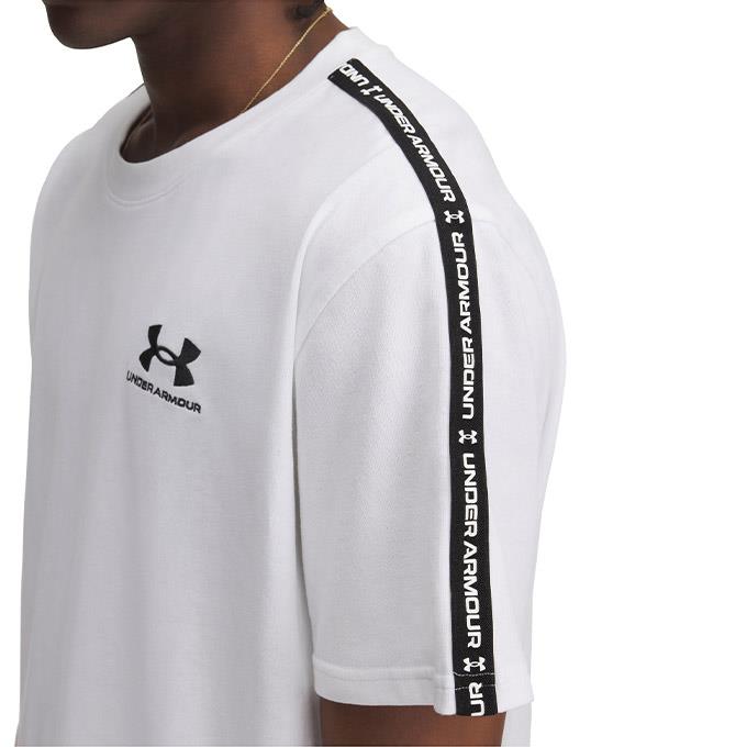 Under Armour Icon Hwt Tee Taping Beyaz Erkek T-Shirt