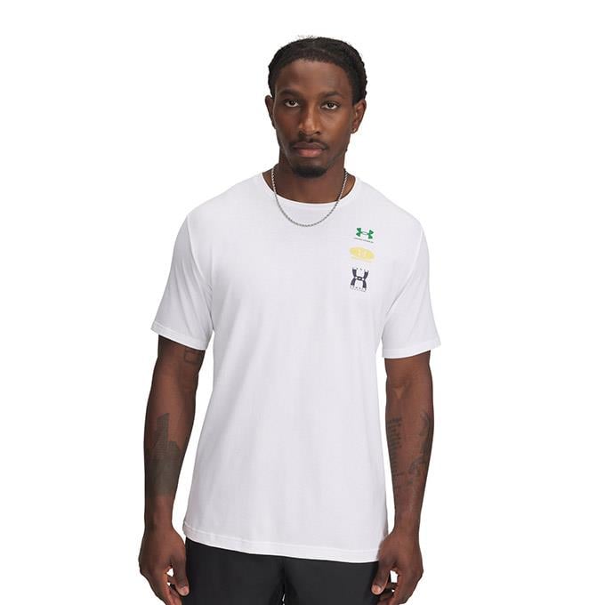 Under Armour 60/40S Evol Logo SS Beyaz Erkek T-Shirt