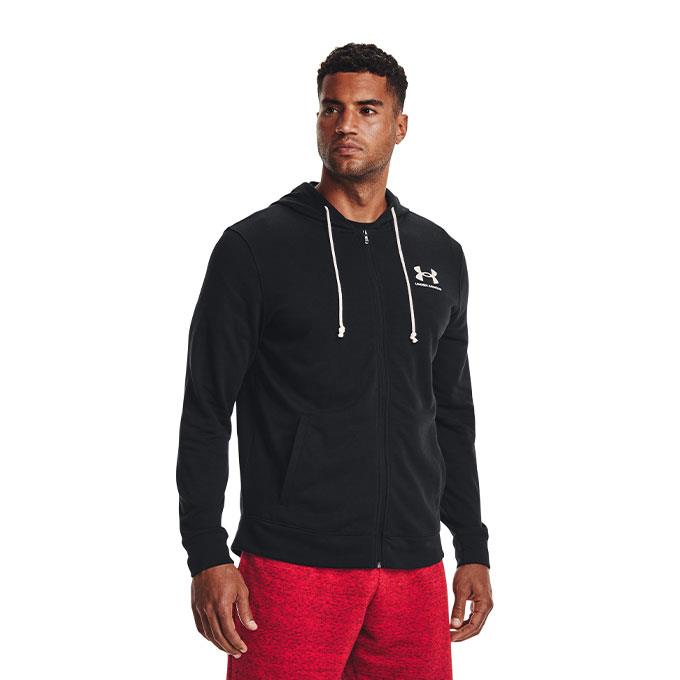 Under Armour Rival Terry LC Full Zip Siyah Erkek Sweatshirt