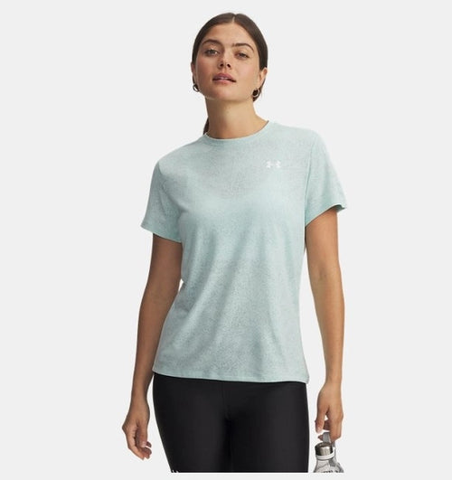 Under Armour Tech Pixelate Short Sleeve Crew Kadın T-Shirt - Yeşil