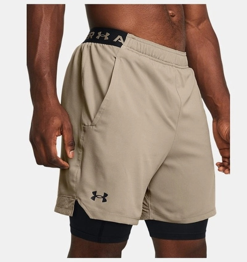 Under Armour Vanish Woven 2 in 1 Erkek Şort - Vizon - görsel 4