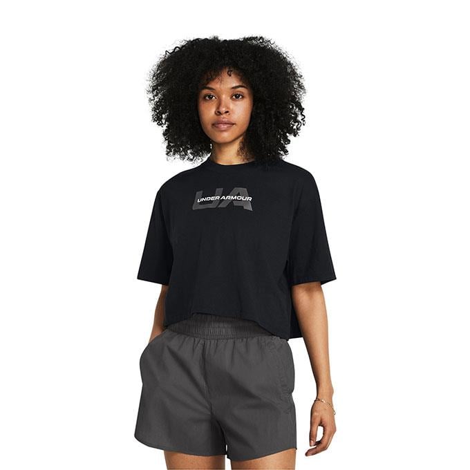 Under Armour Boxy Crop Branded Siyah Kadın T-Shirt