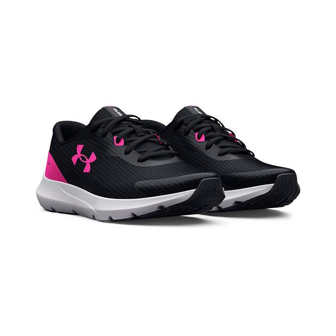 Under Armour W Surge 3 Kadın Black / Black / Rebel Pink Koşu - Yürüyüş Ayakkabısı