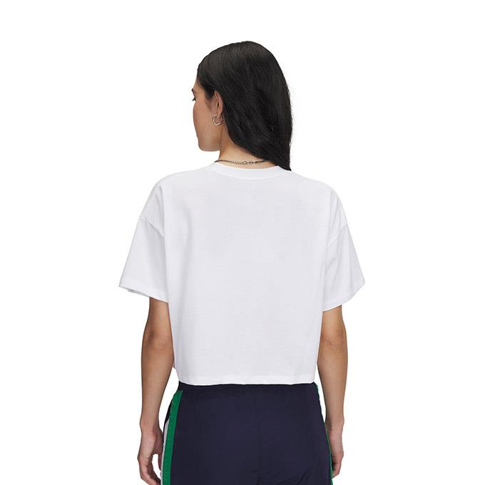 Under Armour Varsity Mix HW SS Crop Beyaz Kadın T-Shirt