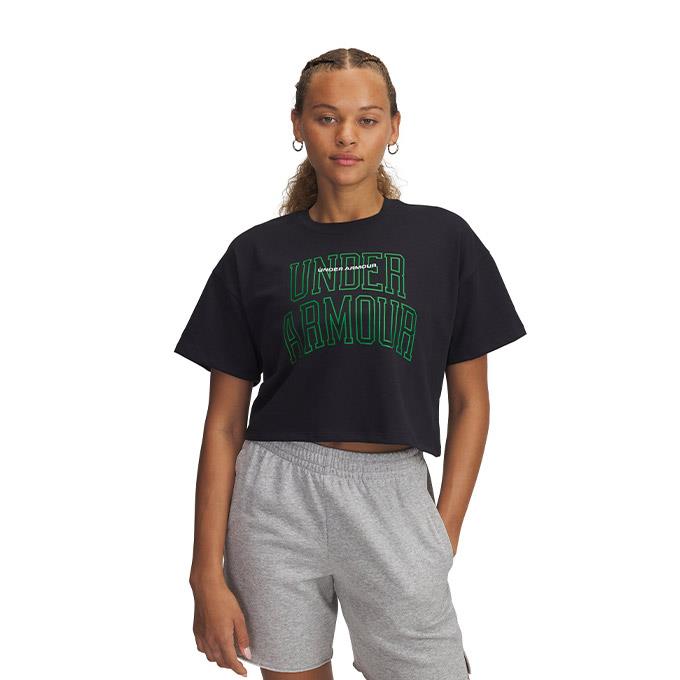Under Armour Varsity Mix HW SS Crop Siyah Kadın T-Shirt