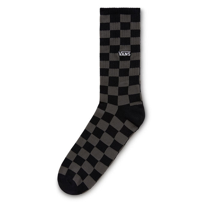 Vans Checkerboard Crew Erkek Black/Charcoal Çorap